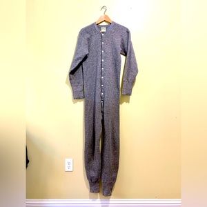STANFIELD'S 100% WOOL GRAY ONE-PIECE Inner Thermal Sweater. Made in Canada 44